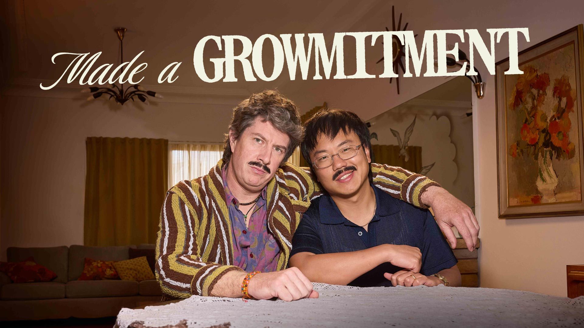 Photo of Aaron Chen and John, posing for Movember.